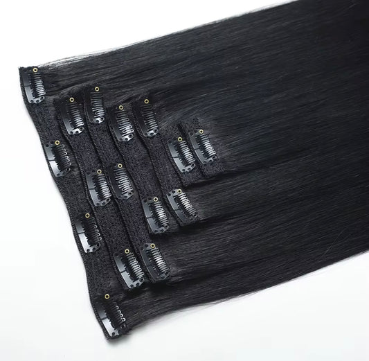 Raw Virgin Clip-In Hair Extensions – Straight